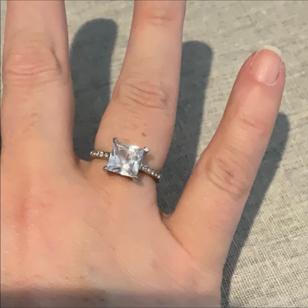 Sterling Silver Princess Cut CZ Ring
